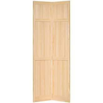 Paneled Wood Unfinished Bi-Fold Door