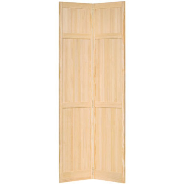 Paneled Wood Unfinished Bi-Fold Door