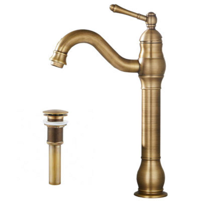 Single-handle Bathroom Faucet with Drain Assembly
