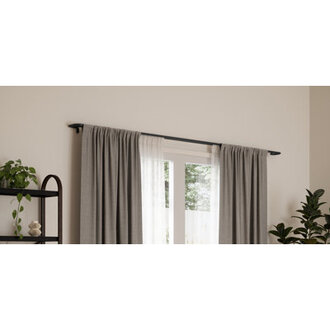 Ailanni Adjustable 34 Wrap Around Blackout Double Curtain Rod Set Steel