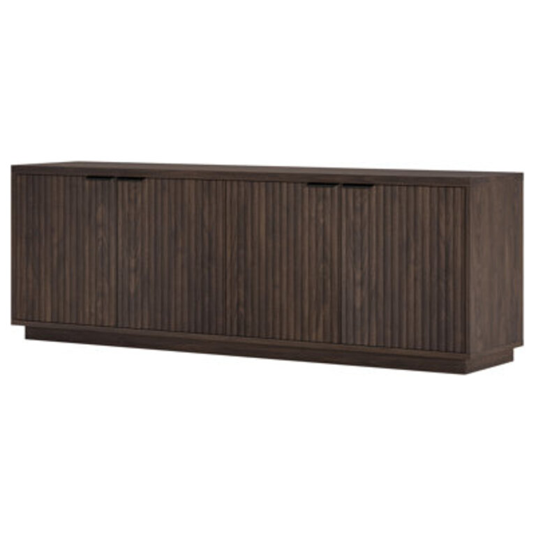 Mansfield Fluted Door Manufactured Wood TV Stand with Plinth Base