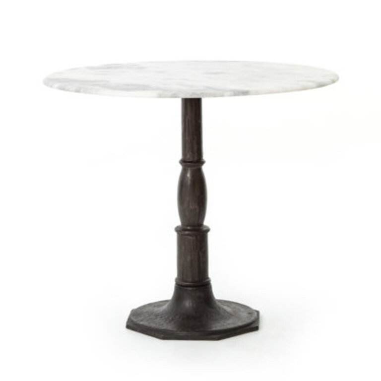 Mickley Round Marble Top Metal Base Dining Table