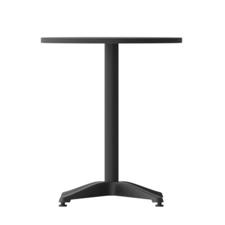Siyah Round Aluminum Smooth Top Indoor-Outdoor Bistro Table with Base