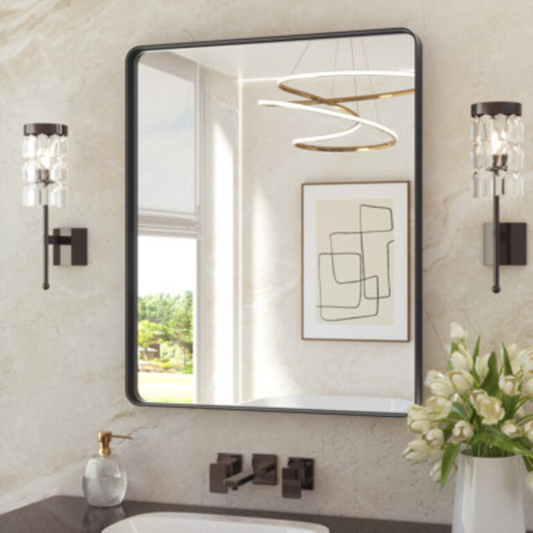 Leaderville Aluminum Framed Shatterproof Rust-Resistant Bathroom Mirror