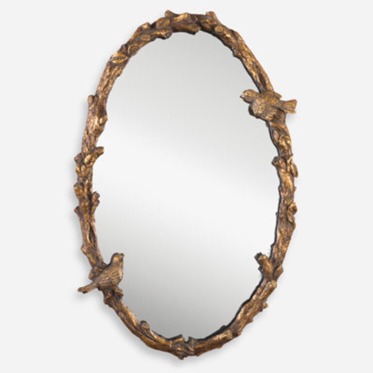 Amierah Iron Oval Wall Mirror