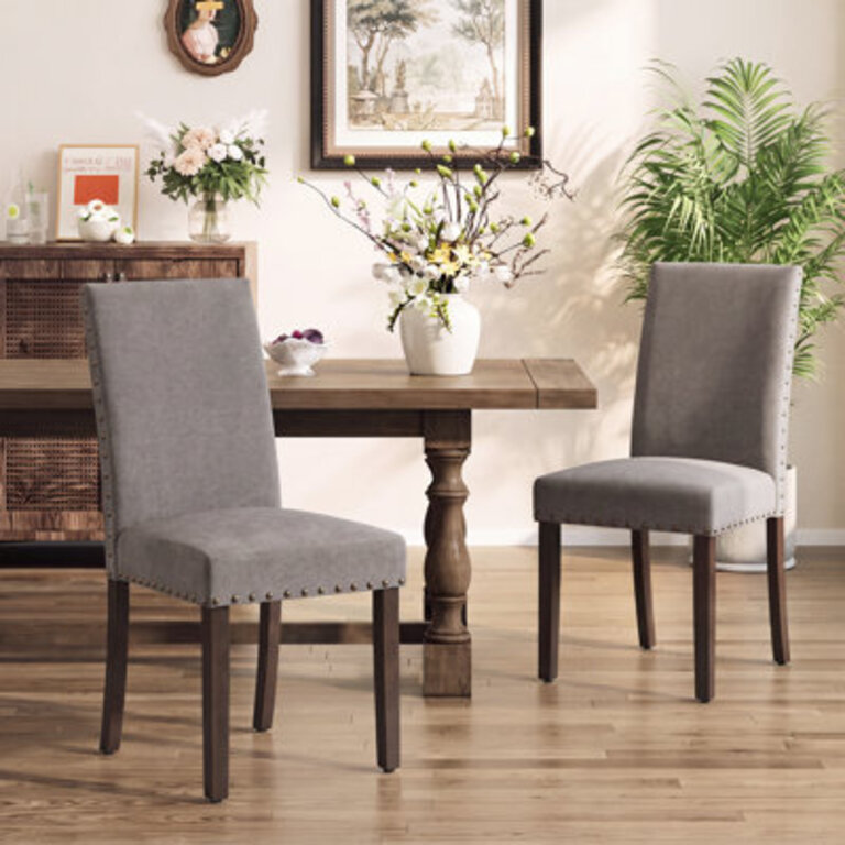 Bontrager 20 H Linen Dining Chair - Upholstered Parsons Side Chair