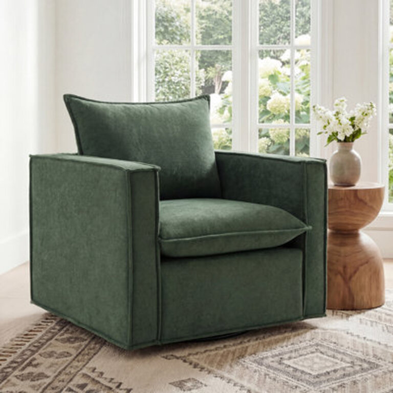 Louretha 34 Wide Fabric Upholstered Swivel Armchair