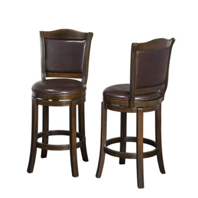 Strang Swivel Upholstered Counter Stool with Solid Wood Frame