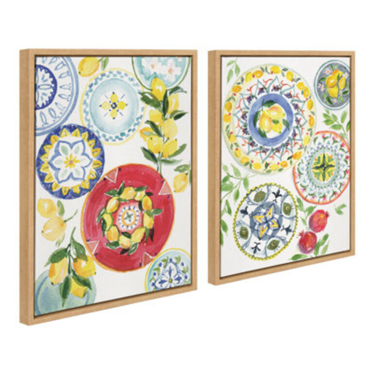 Positano Inspired by Patricia Shaw Framed Canvas Wall Art Set