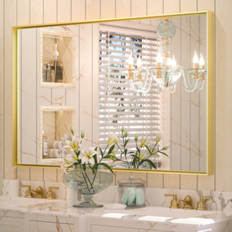 Rectangle Bathroom Vanity Mirror with Aluminum Frame and Tempered Glass
