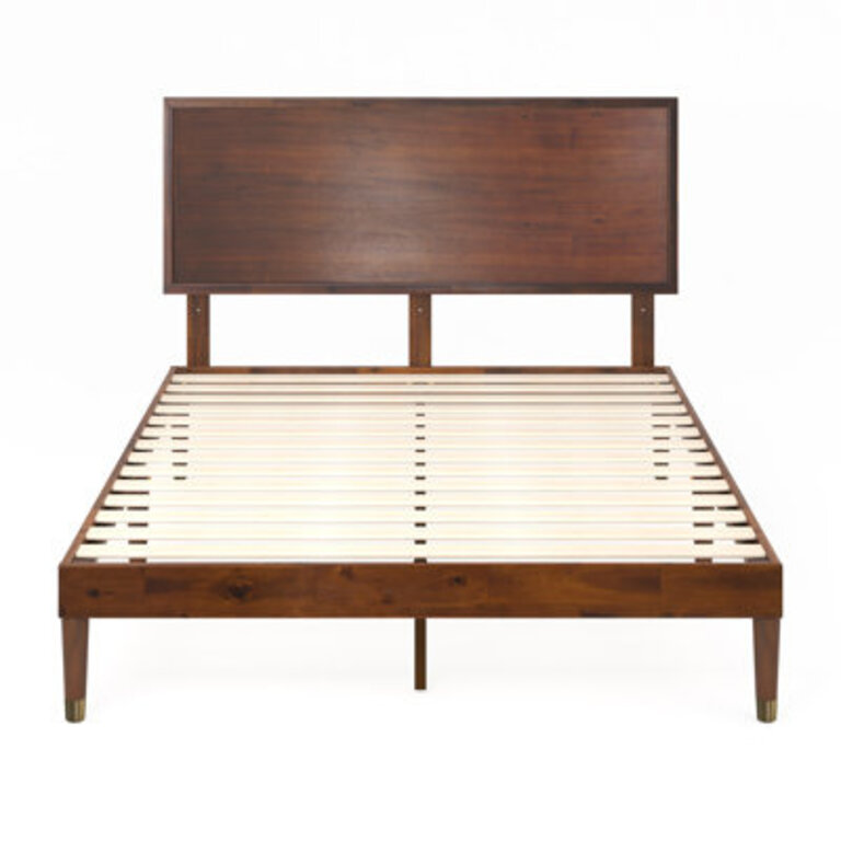 Hermes Contemporary Modern Solid Wood Platform Bed with Adjustable Headboard