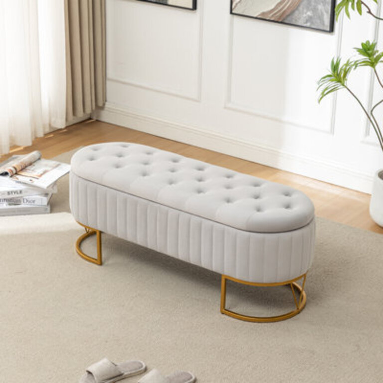 Katashia  Upholstered Flip Top Storage Bench
