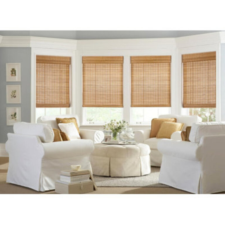 No Tools No Drill Cordless Bamboo Roman Shades Light Filtering