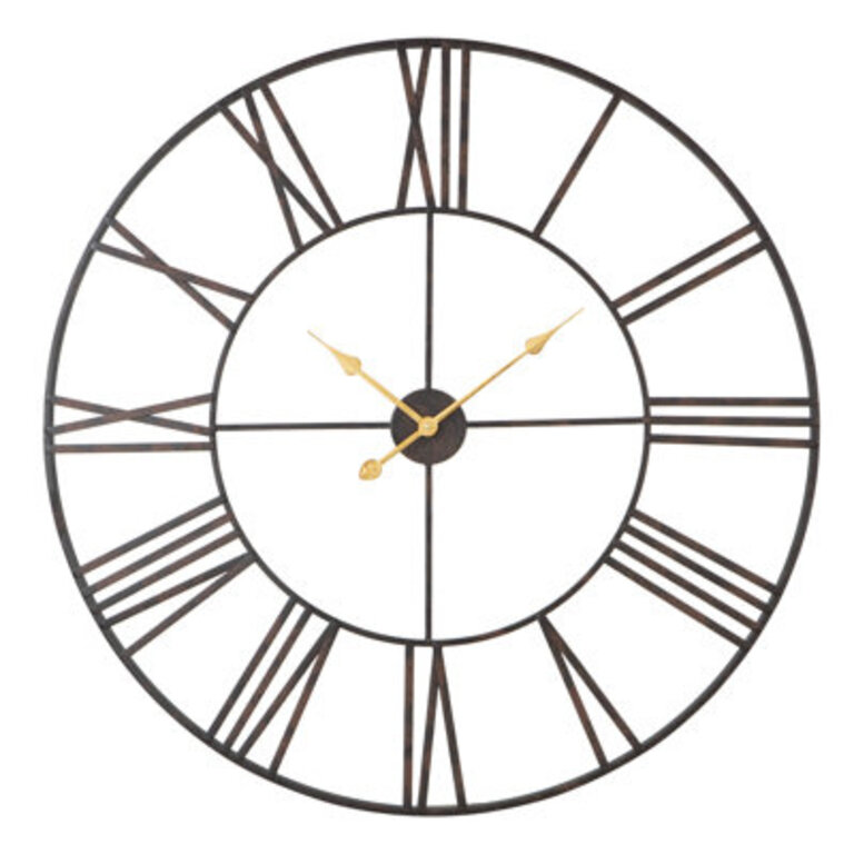 Solange Round Metal Farmhouse Wall Clock