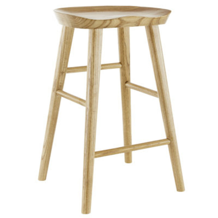 Anzie Wood Backless Saddle Stool
