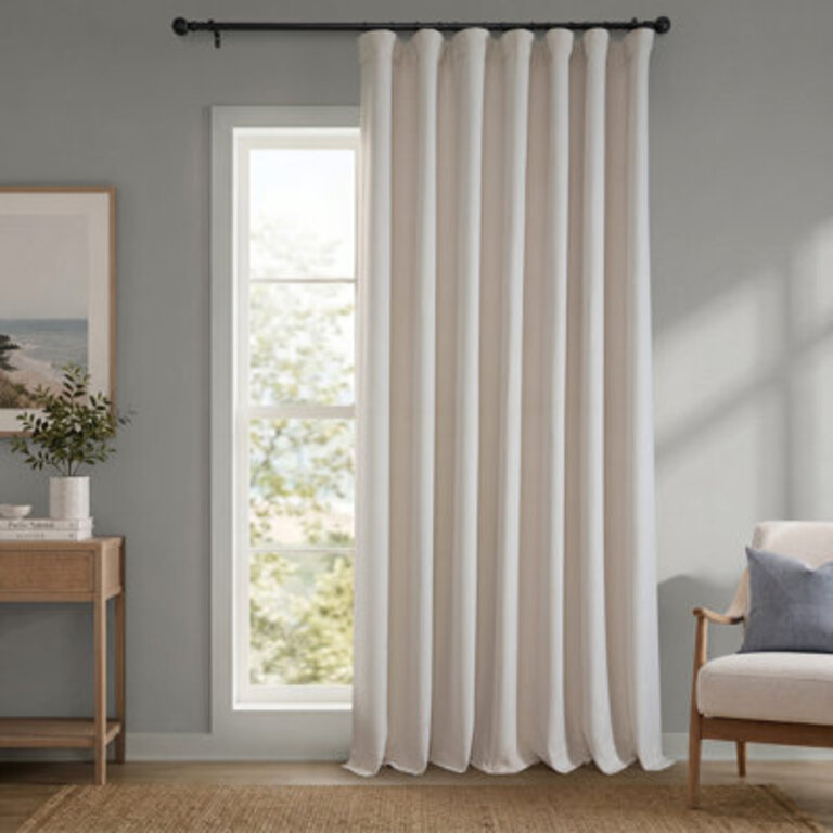 Ottis Textured Faux Linen Room Darkening Curtains