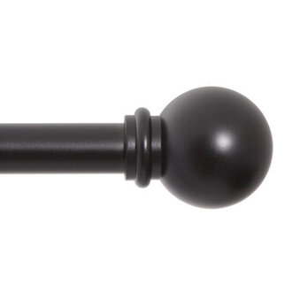 Ball End Single Curtain Rod 28-48 or 48-86 Adjustable Length 58 Dia Steel - Basics by Wayfair