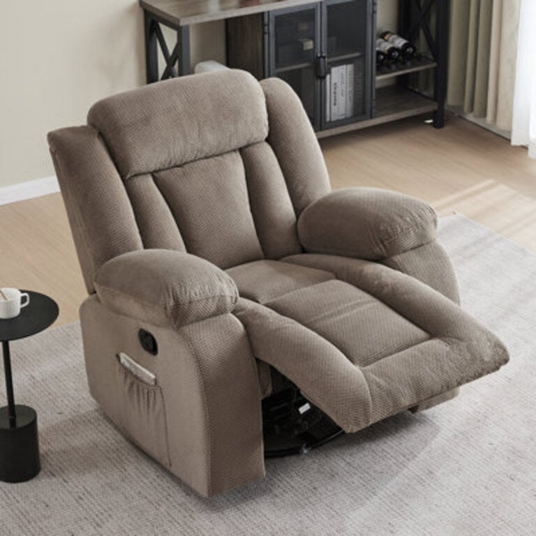 Kokal 3723 Wide Technology Fabric Rocking Swivel Manual Standard Recliner Chair