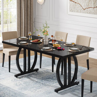 Matland Modern Dining Table Simple Desk 315 L x 6299 W Thicken Tabletop Metal Frame