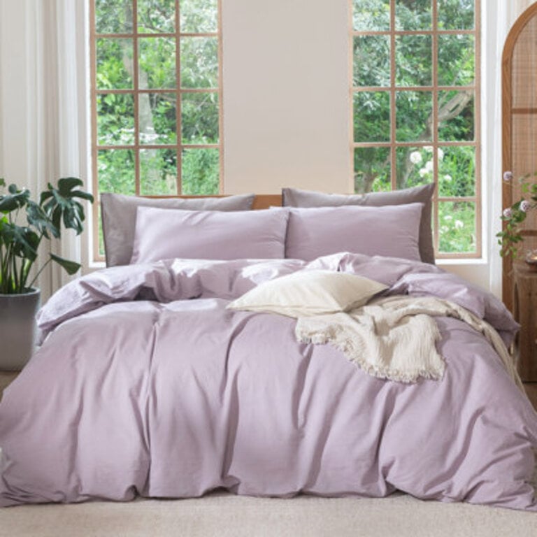 MooMee Lightweight Duvet Cover Set with Zipper Closure 8 Ties 100 Washed Cotton Linen Like Textured Soft Breathable All-Season