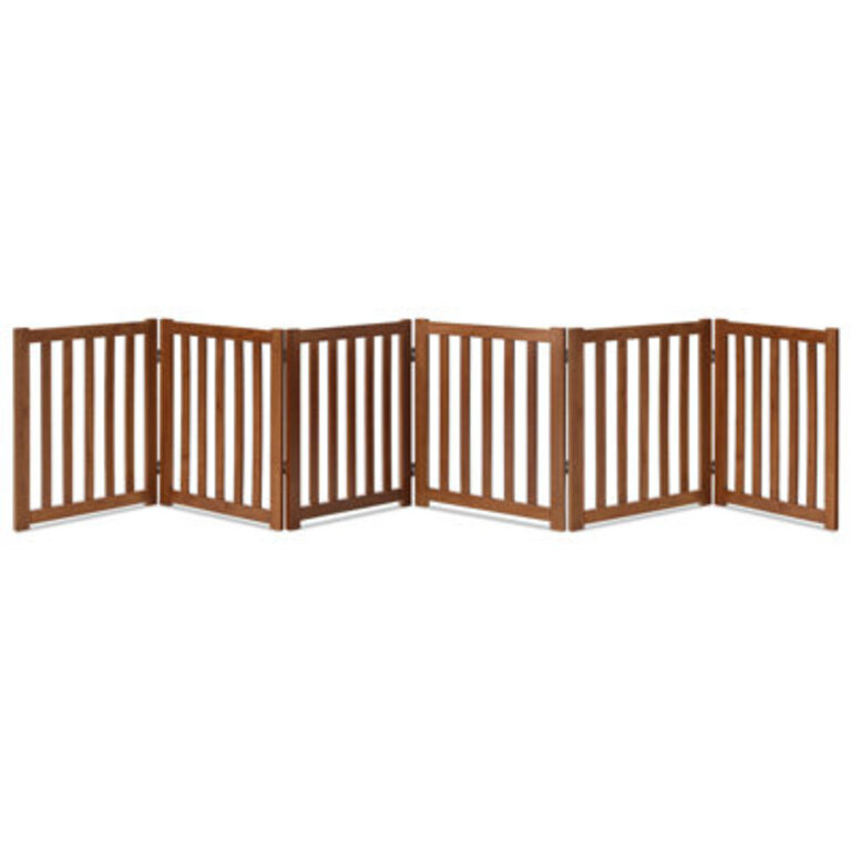Solid Wood Freestanding Foldable Pet Gate for Dogs3 Panels for DoorwaysStairsHallways etc