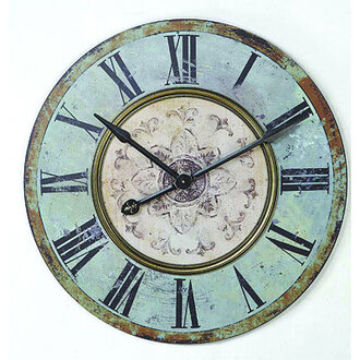 MacAdam Round Wood Wall Clock with Distressed Finish