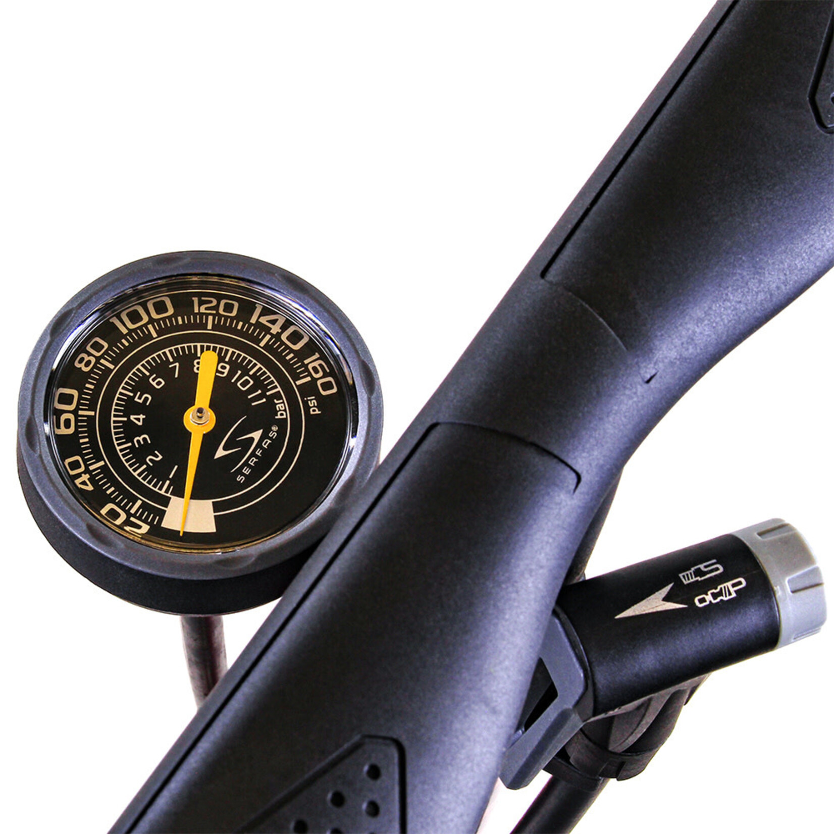 Serfas FP-T3 Air Force Tier Three Floor Pump, Red