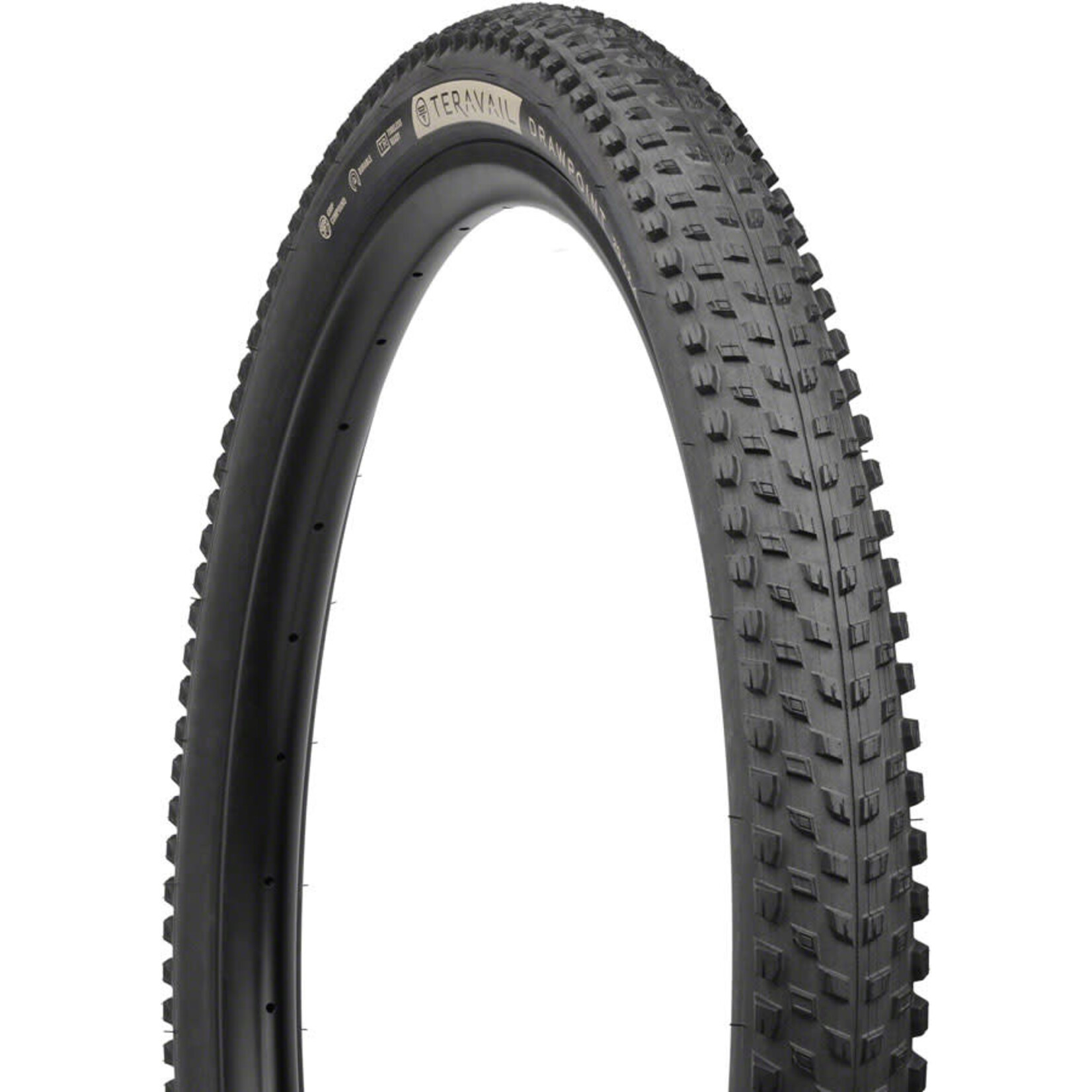 Teravail Teravail Drawpoint Tire - 29 x 2.4, Tubeless, Folding, Black, Light Trail, Grip Compound
