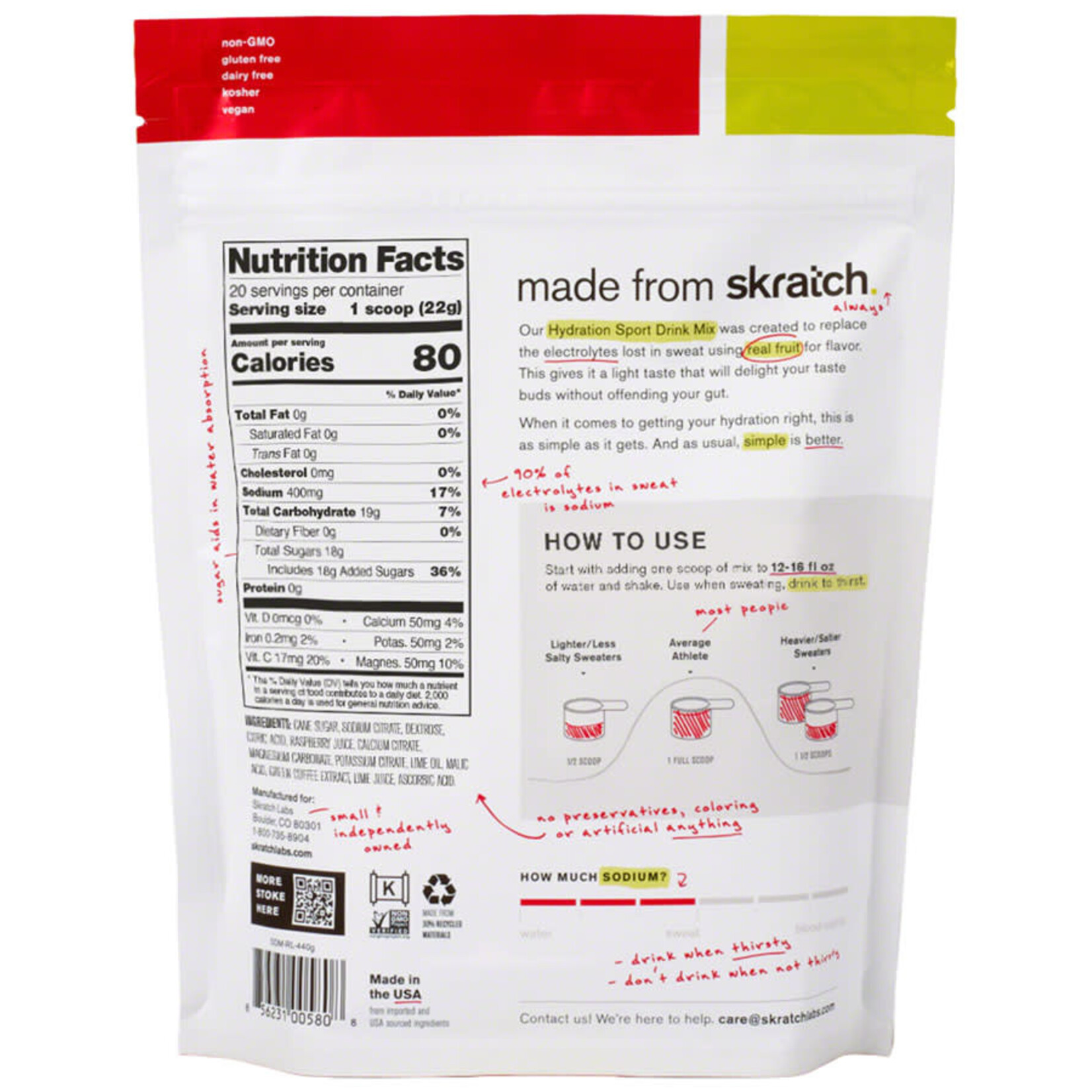Skratch Labs Skratch Labs Hydration Sport Drink Mix, 20-Serving Resealable Pouch