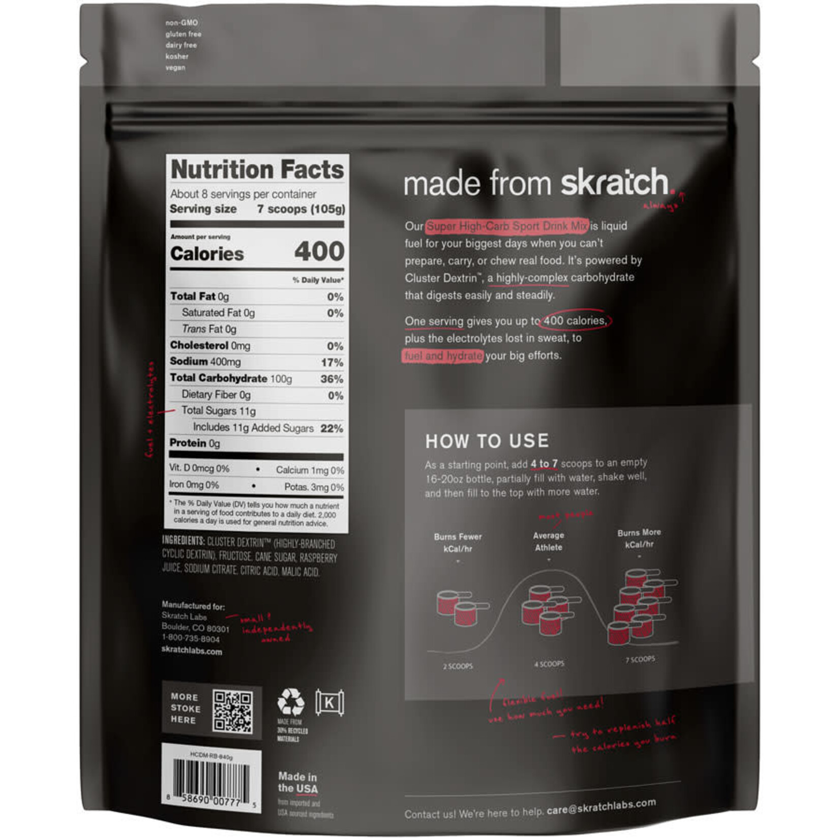 Skratch Labs Skratch Super High-Carb Sport Drink Mix, 840g