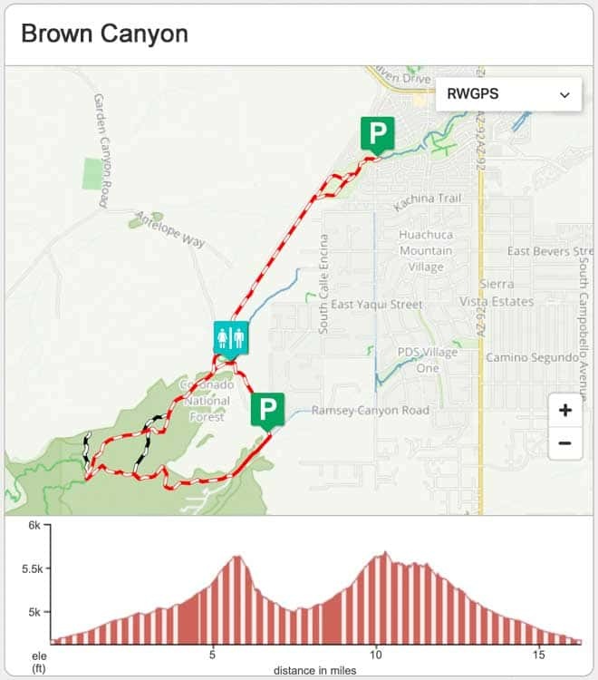 Brown Canyon Ride Map