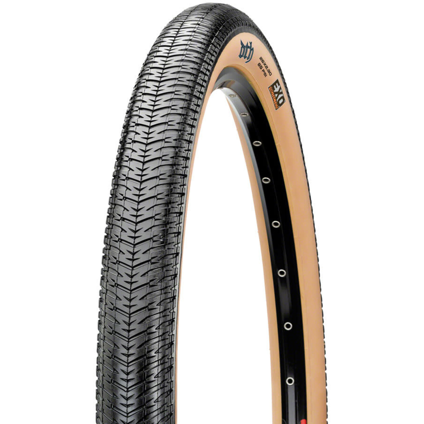 Maxxis Maxxis DTH Tire - 26 x 2.15, Clincher, Folding, Skinwall, EXO, Single