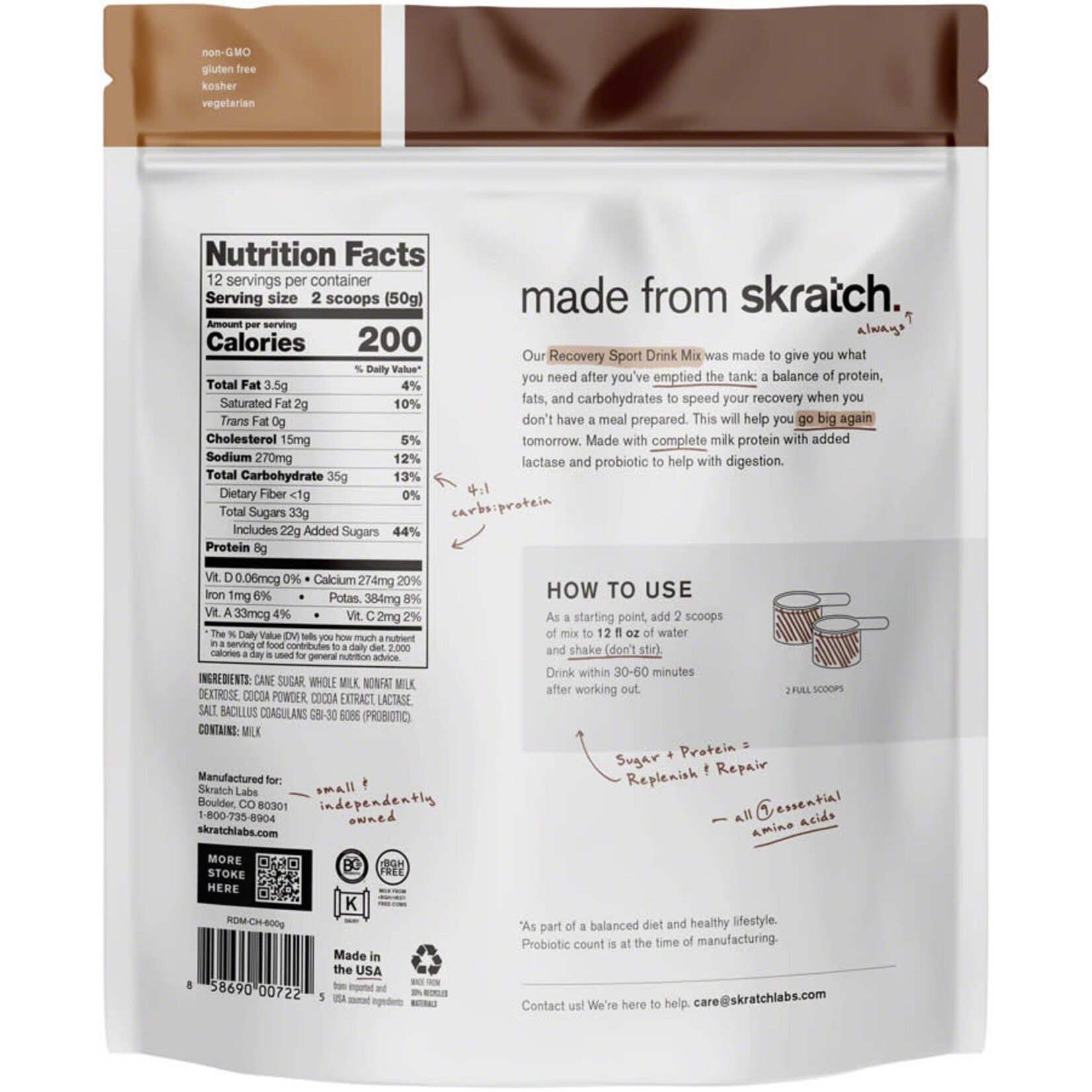 Skratch Labs Skratch Labs Recovery Sport Drink Mix, 12-Serving Resealable Pouch
