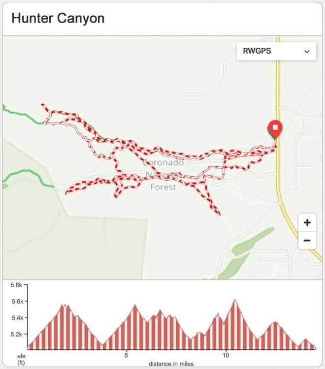 Hunter Canyon Ride Map