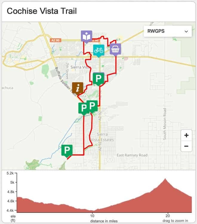 Cochise Vista Trail Ride Map