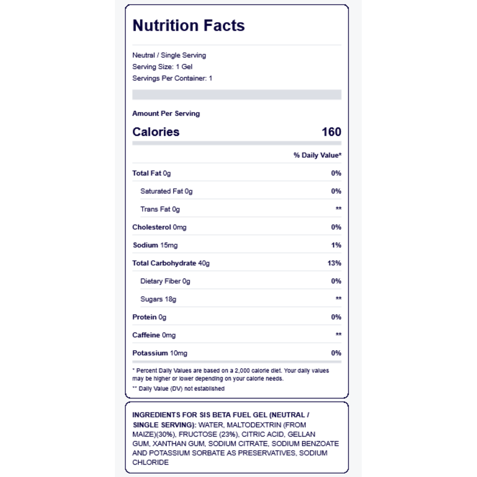 Science In Sport SIS Beta Fuel Gel, Single Serving