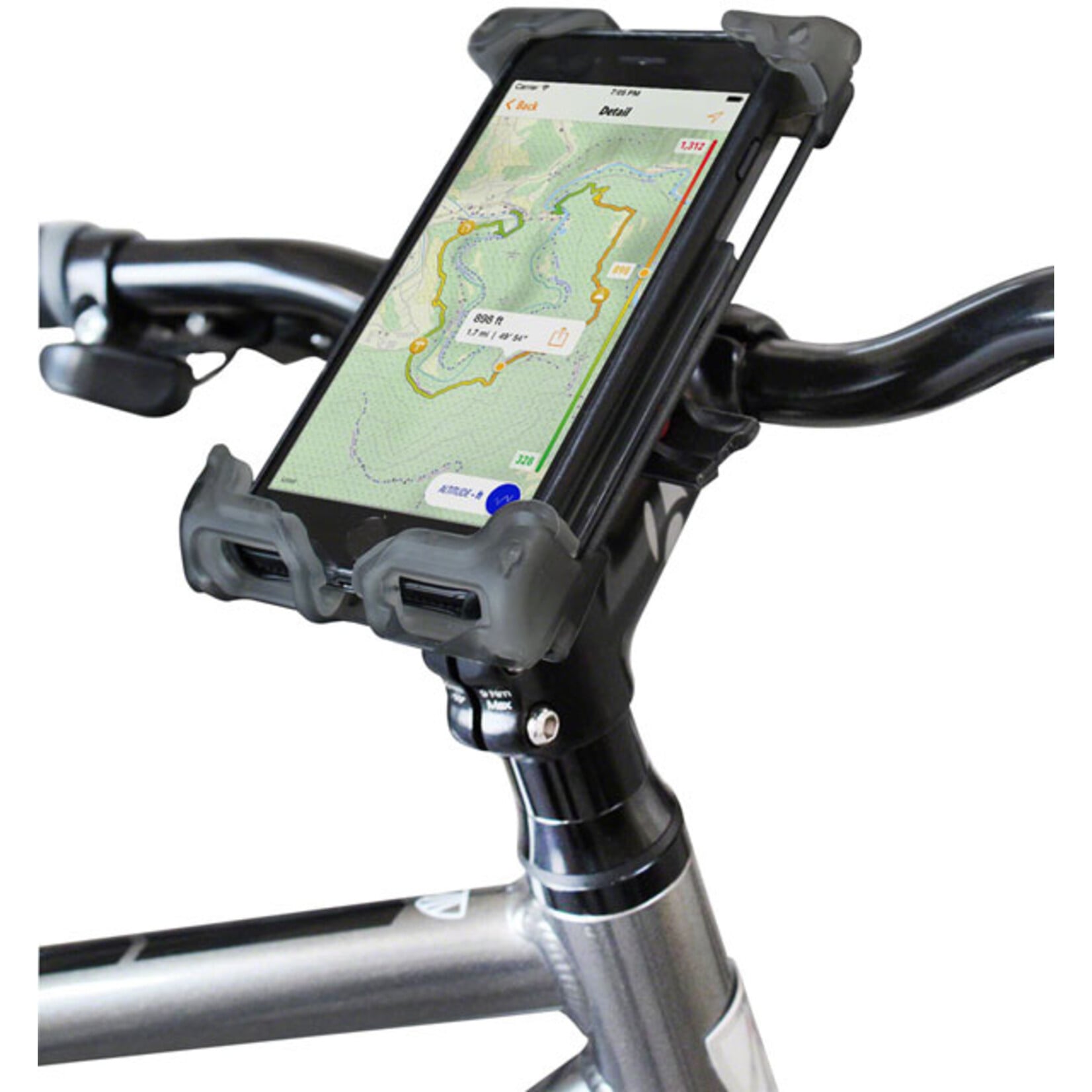 Delta Delta Hefty Holder Plus Smartphone Bike Mount - Clear Gray