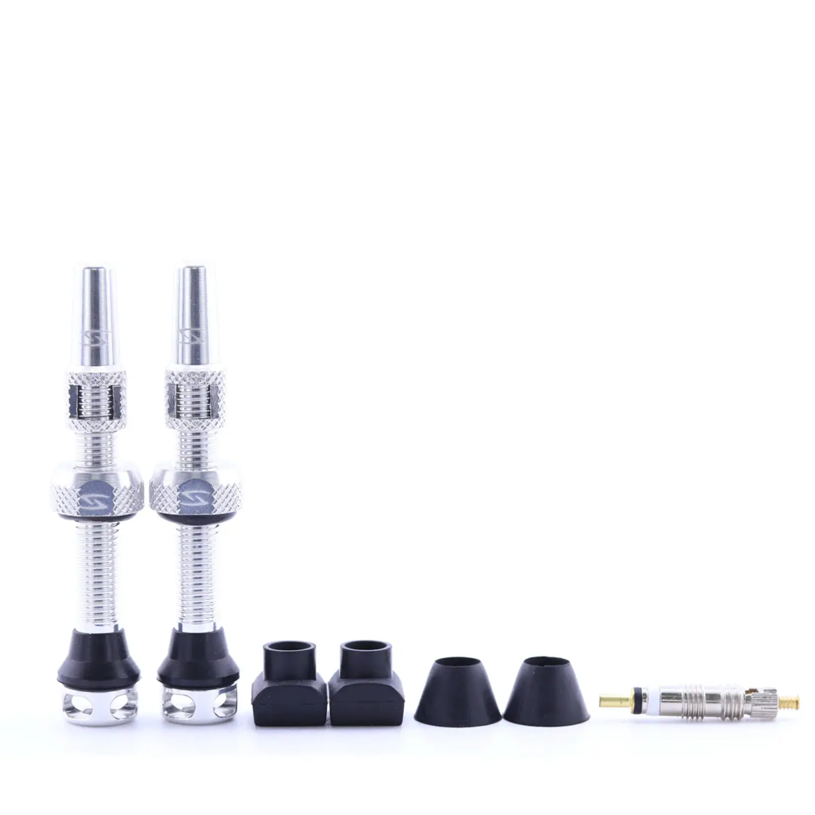 Serfas HIGH-FLOW TUBELESS PRESTA VALVE SET - 44MM - SILVER