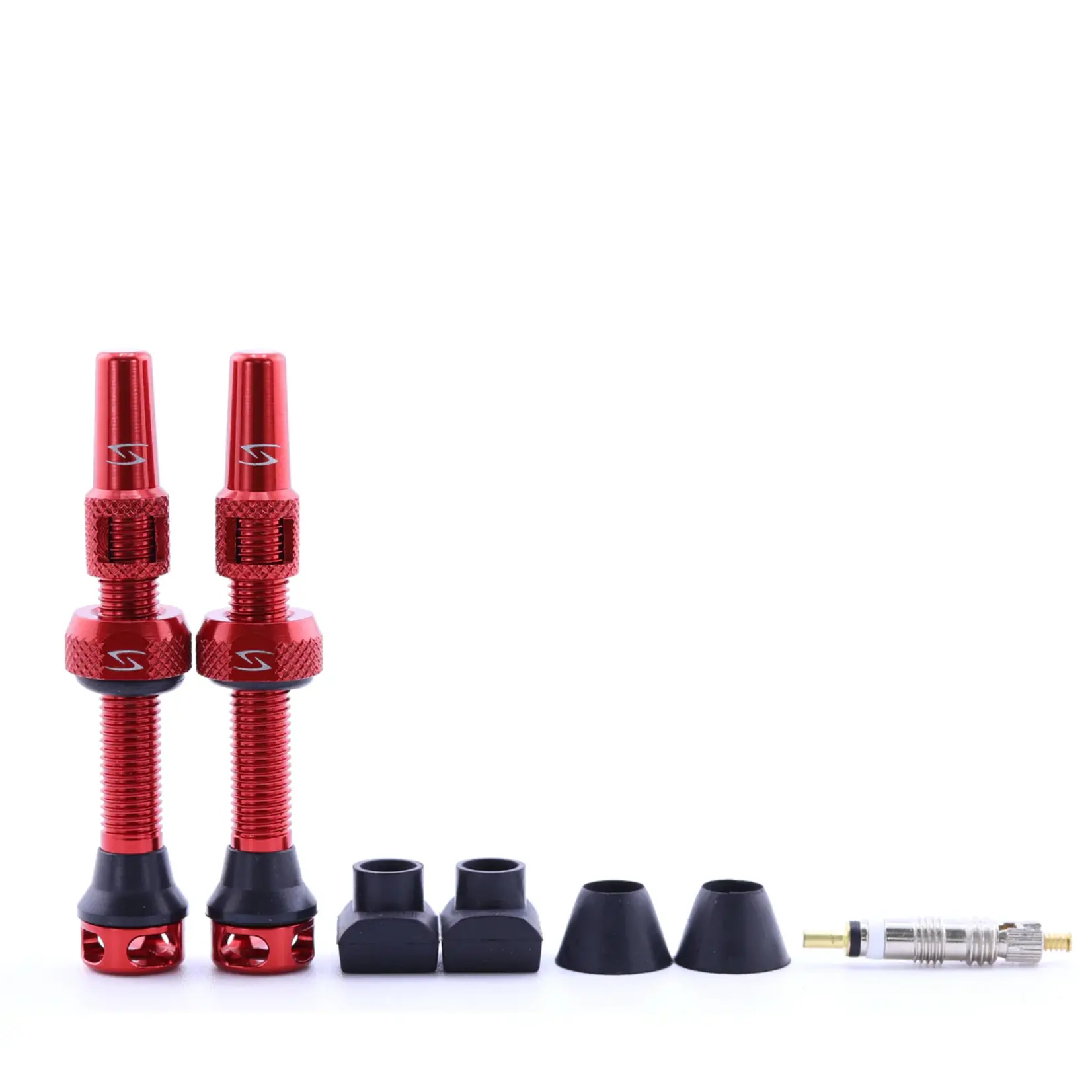 Serfas HIGH-FLOW TUBELESS PRESTA VALVE SET - 44MM - RED