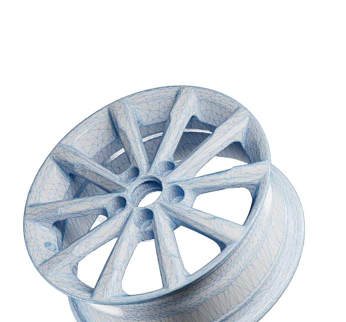 3D model of a car rim