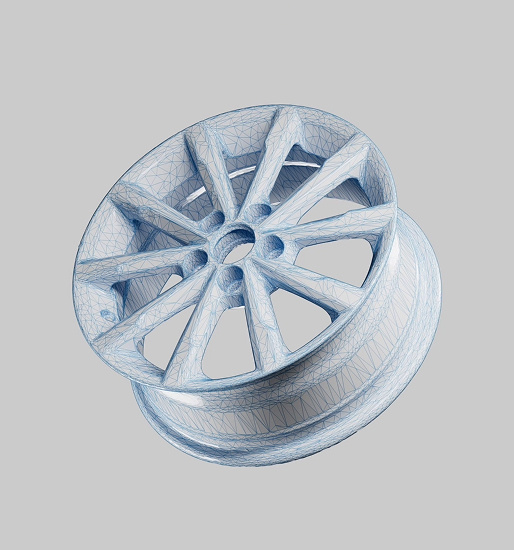 Scanned 3D model of a car rim