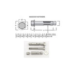 SS-316 SS316 Dynabolt Flush Head 8mm X 45
