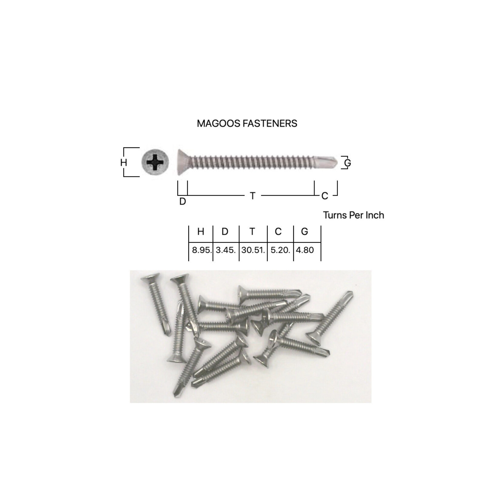 Screws SS410 S/Drilling Metal CSK Phillips 10-24 x 30  SINGLE