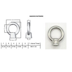 Hardware SS316 Eye Nut M8 X 38.5