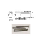 Screws SS316 Type 17 Bugle Batten 14-10 X 75mm SQUARE Drive
