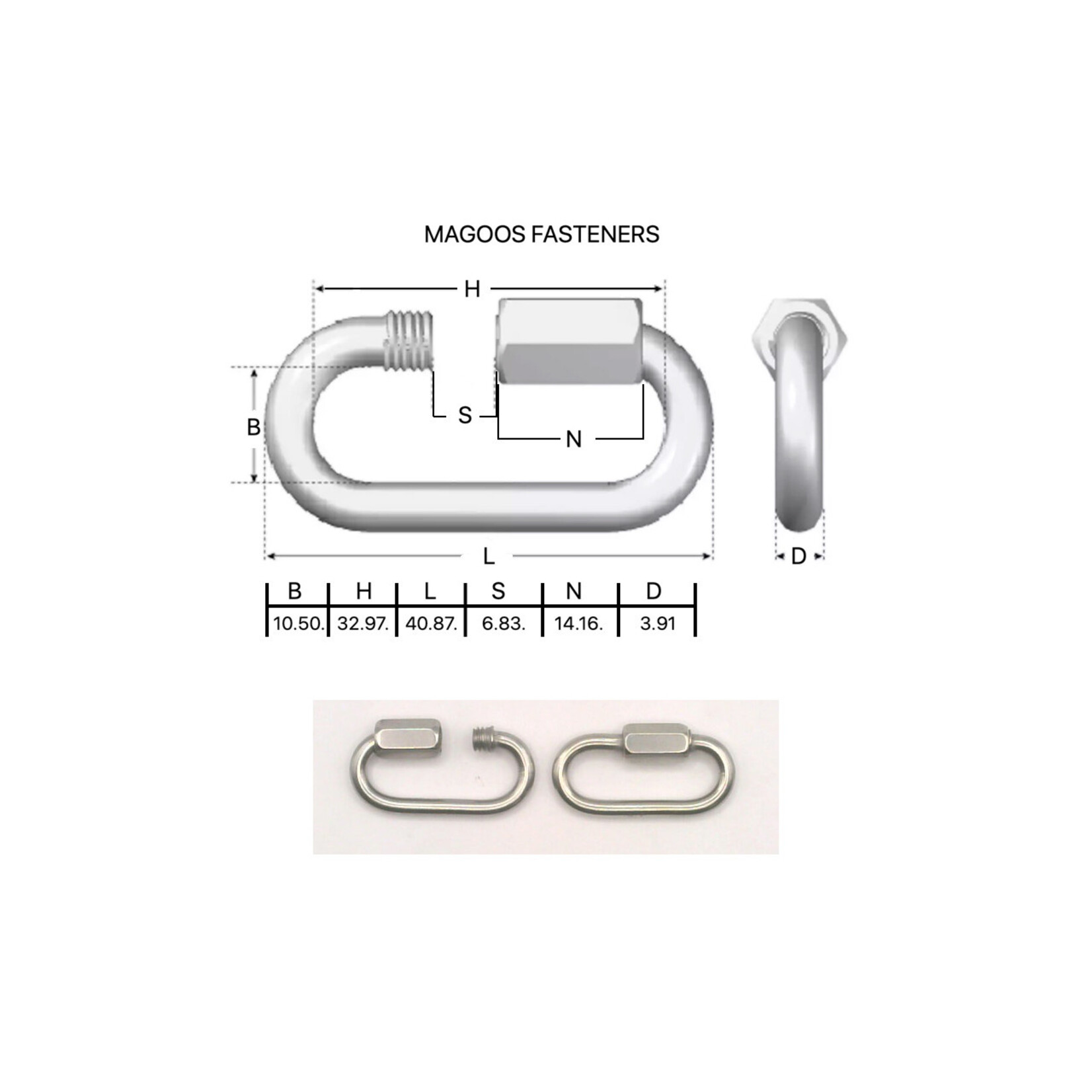 Hardware SS316 Chain Link Quick Polished 4 X 13 X 41