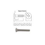 SS-316 SS316 Cup Head Bolt ISO M8 X 60