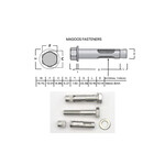 SS-316 SS316 Dynabolt Flush Head 10mm X 45