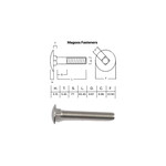 SS-316 SS316 Cup Head Bolt ISO M10 X 70