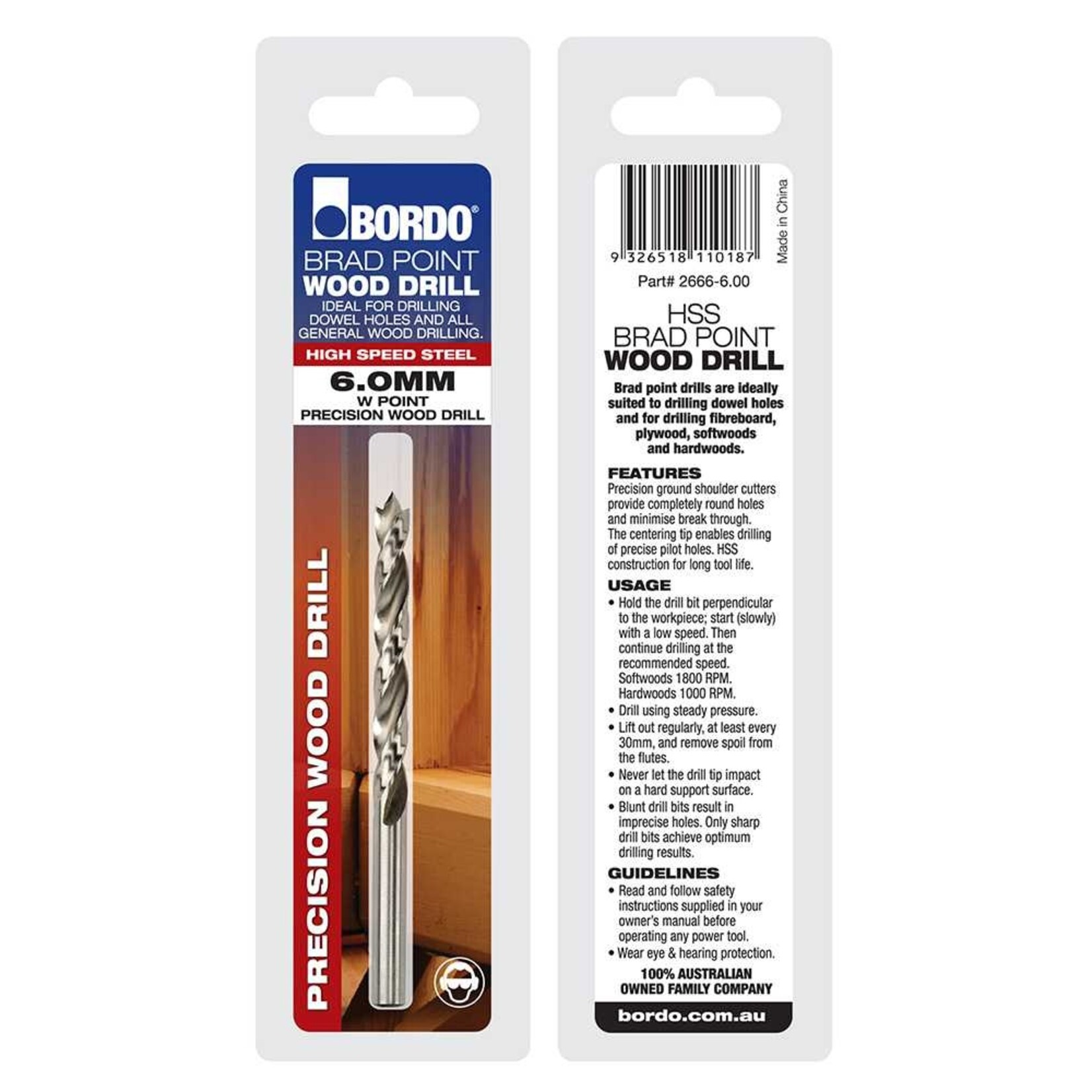 Drill Bits Brad Point Drill Bit 6mm